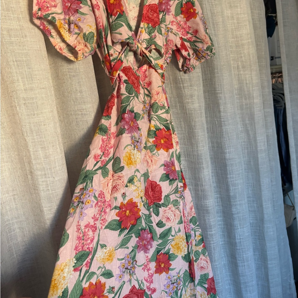 Old Navy Vibrant Pink and Red Midi Dress